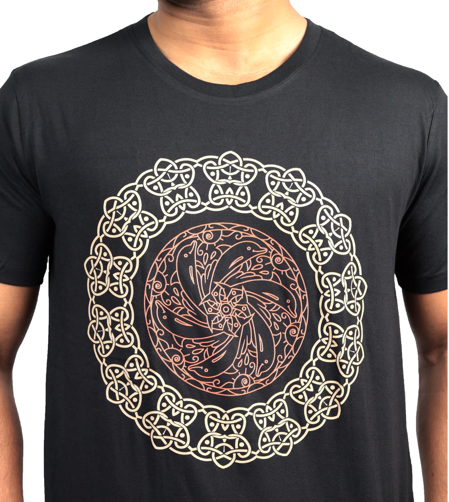 Nirvana Dolphin Printed T-shirt In Black Color For Men