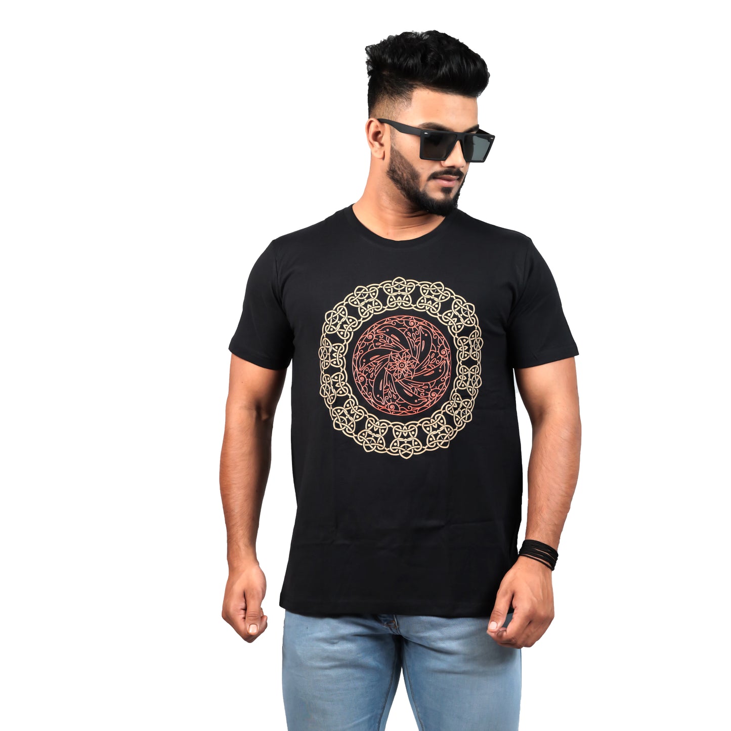 Nirvana Dolphin Printed T-shirt In Black Color For Men