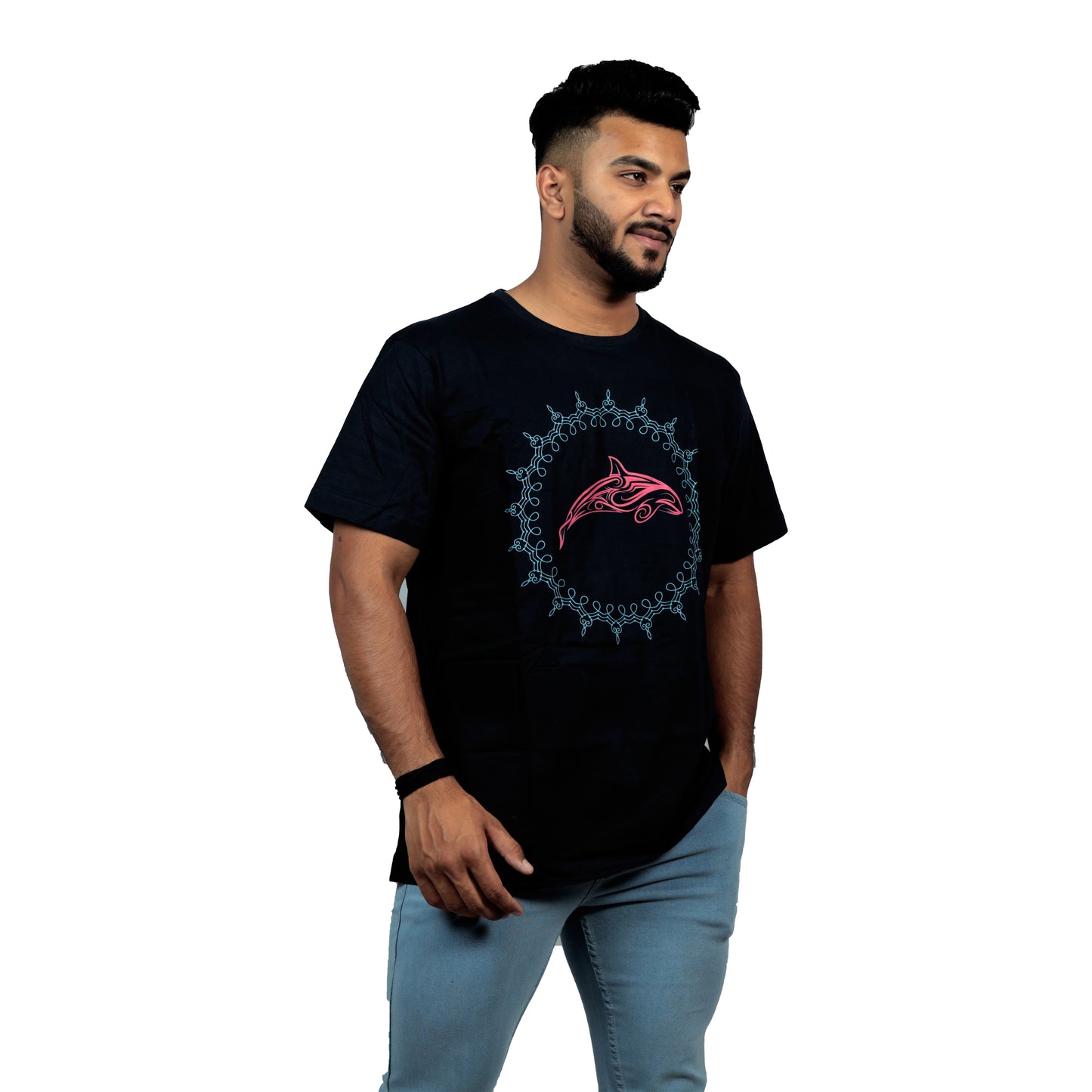 Nirvana Orca Printed T-shirt Navy Blue Color For Men