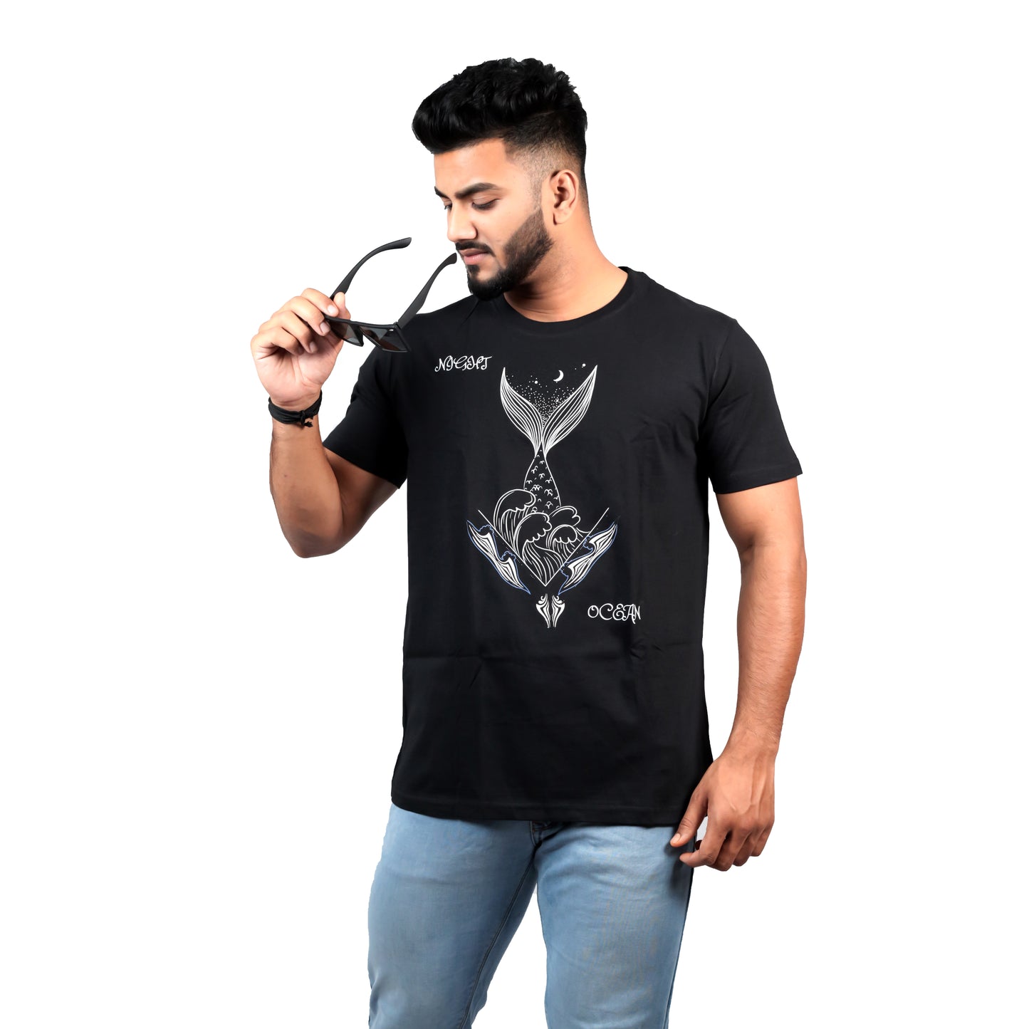 Nirvana Night Mermaid T-shirt In Black Color For Men