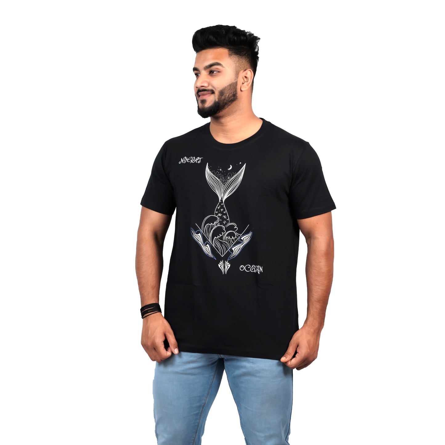Nirvana Night Mermaid T-shirt In Black Color For Men