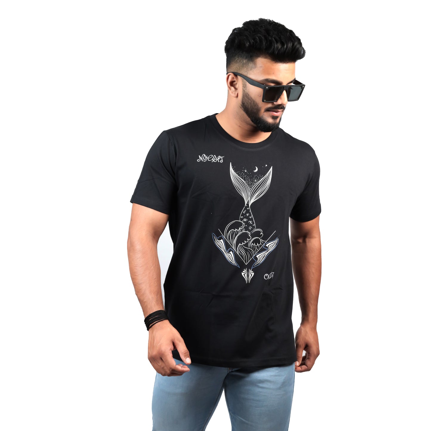 Nirvana Night Mermaid T-shirt In Black Color For Men