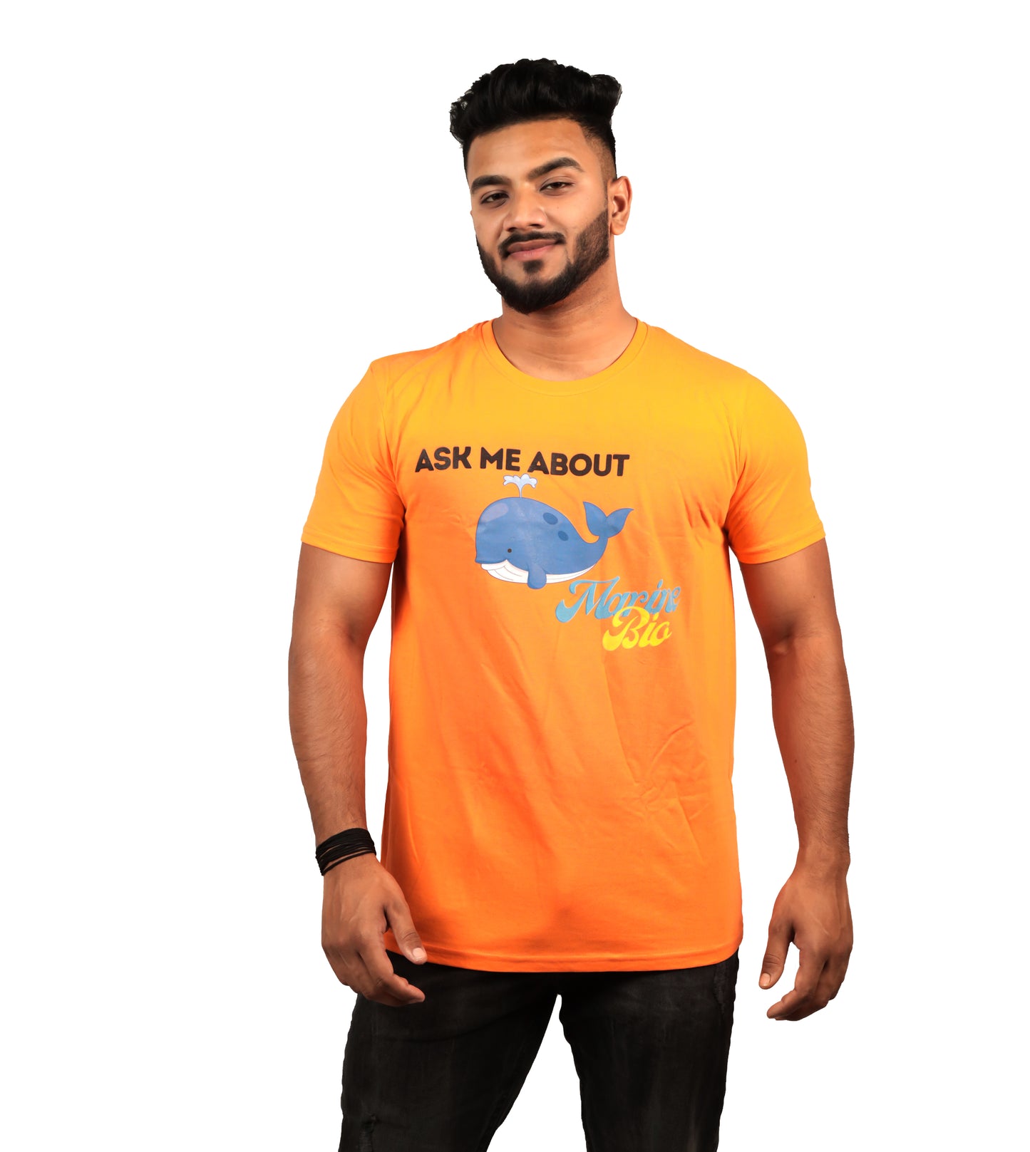 Ask me About Marine Bio T-Shirt In Orange Color For Men