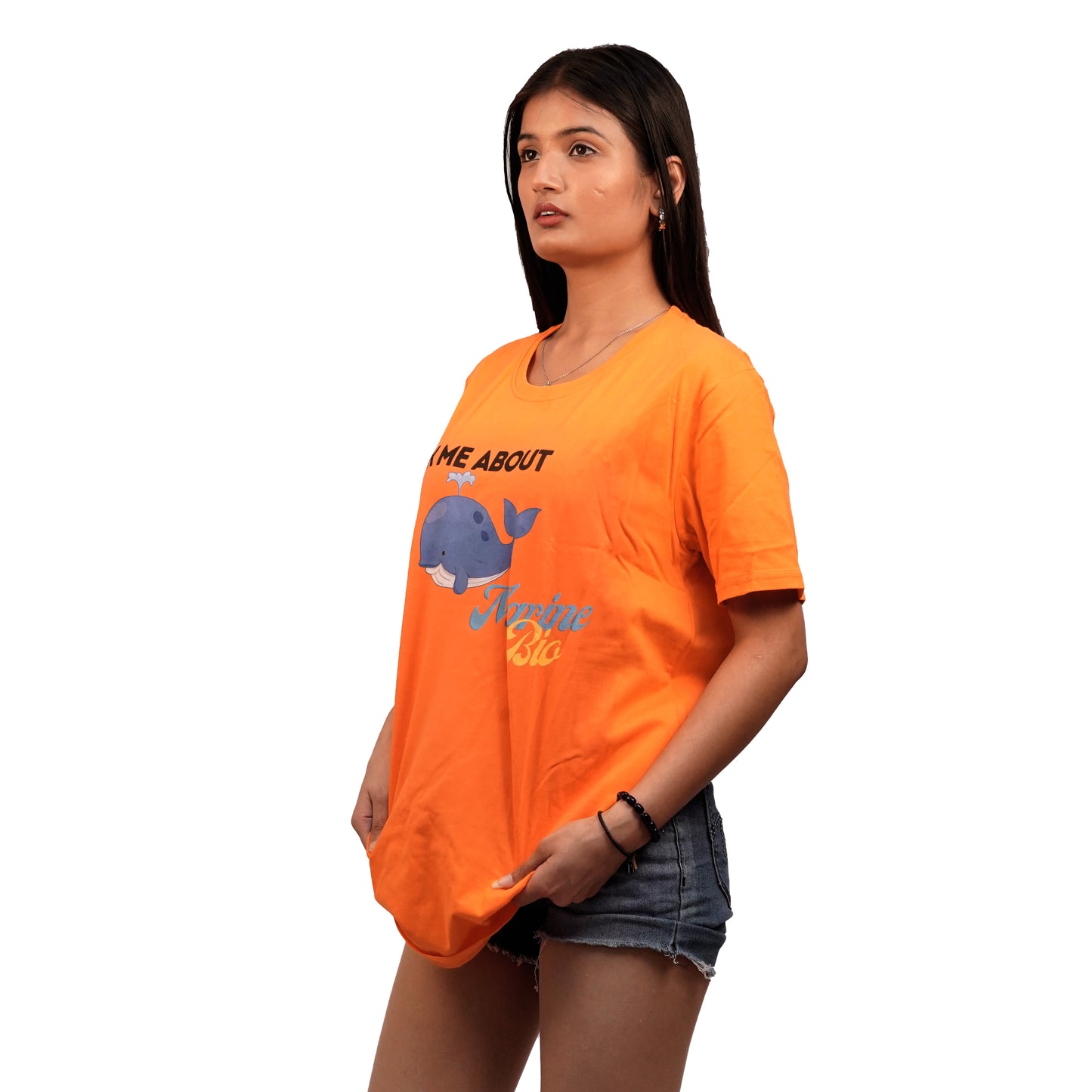 Ask me About Marine Bio T-Shirt In Orange Color For Women