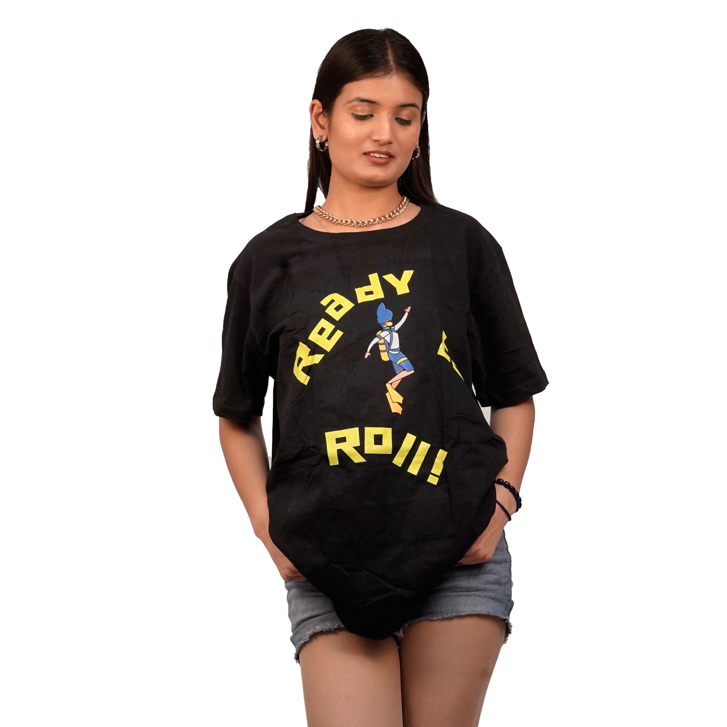 Ready To Roll T-Shirt In Black Color For Women