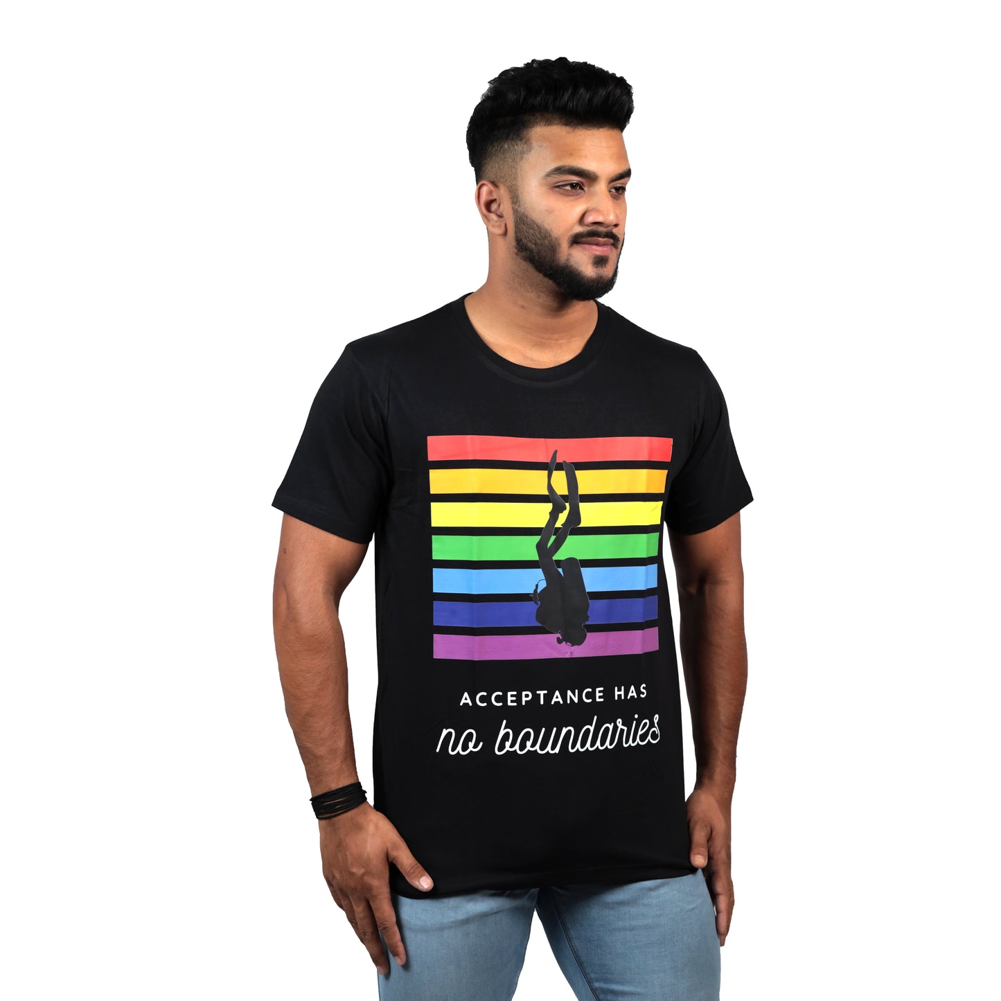 Pride Diver T-shirt In Black Color For Men