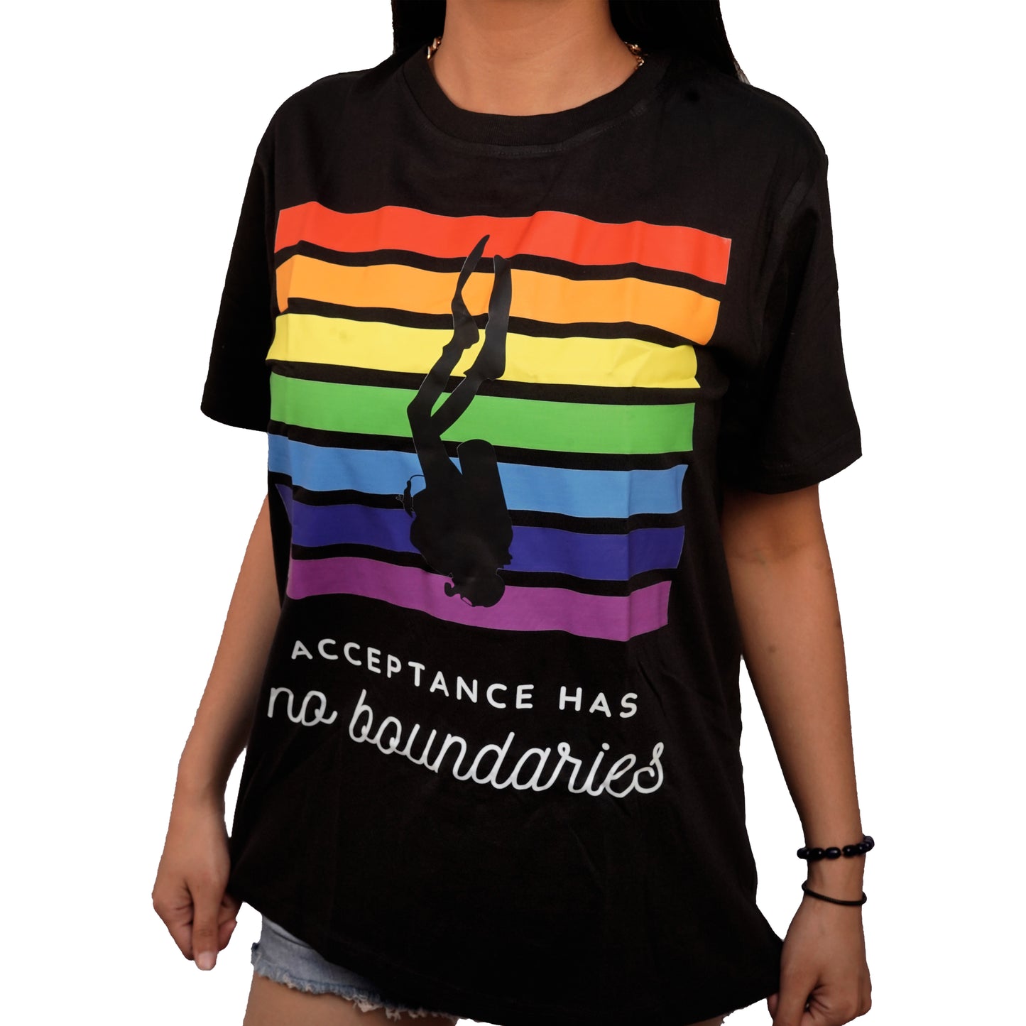 Pride Diver T-shirt In Black Color For Women