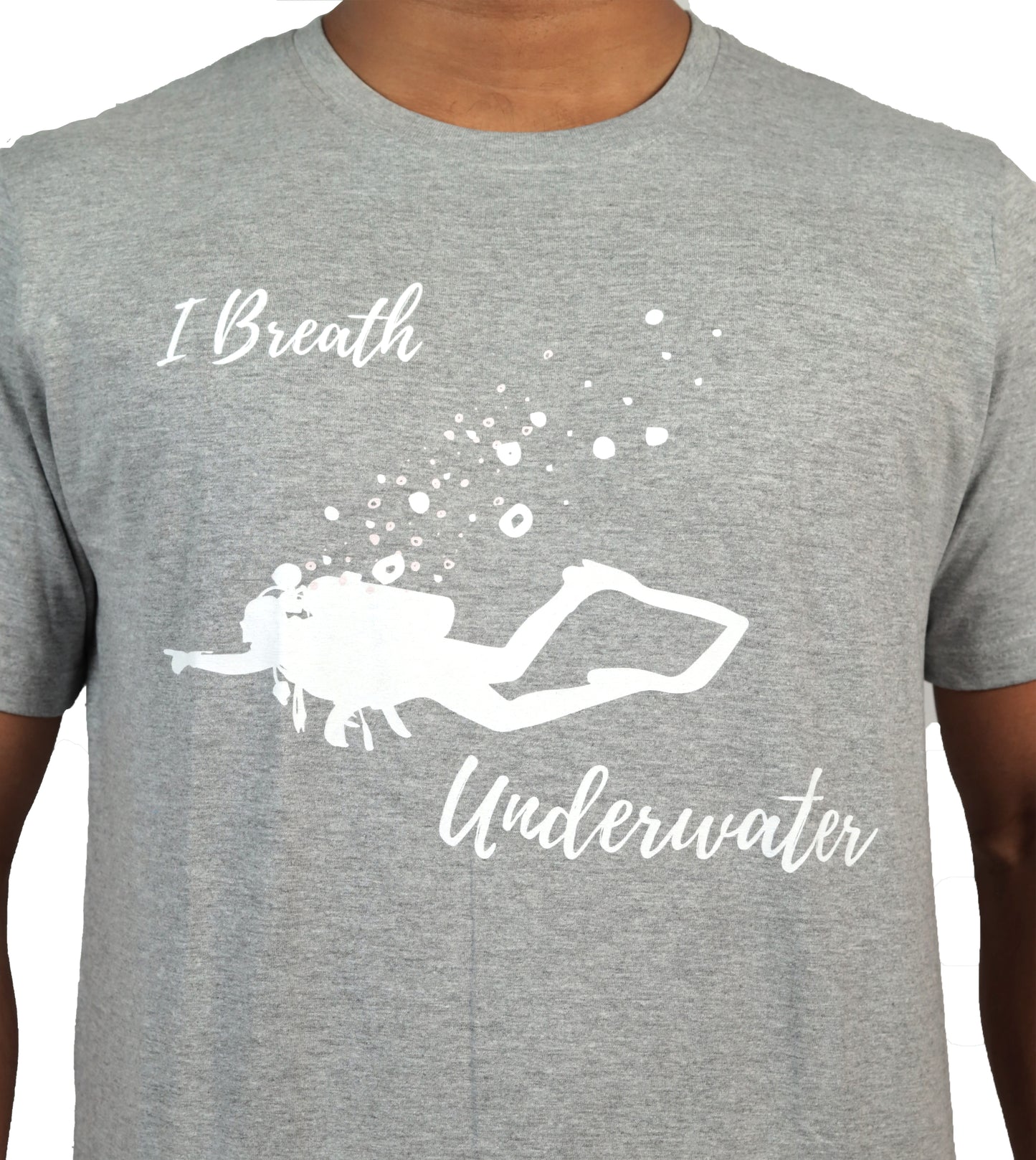 I Breathe Underwater T-Shirt In Grey Color For Men