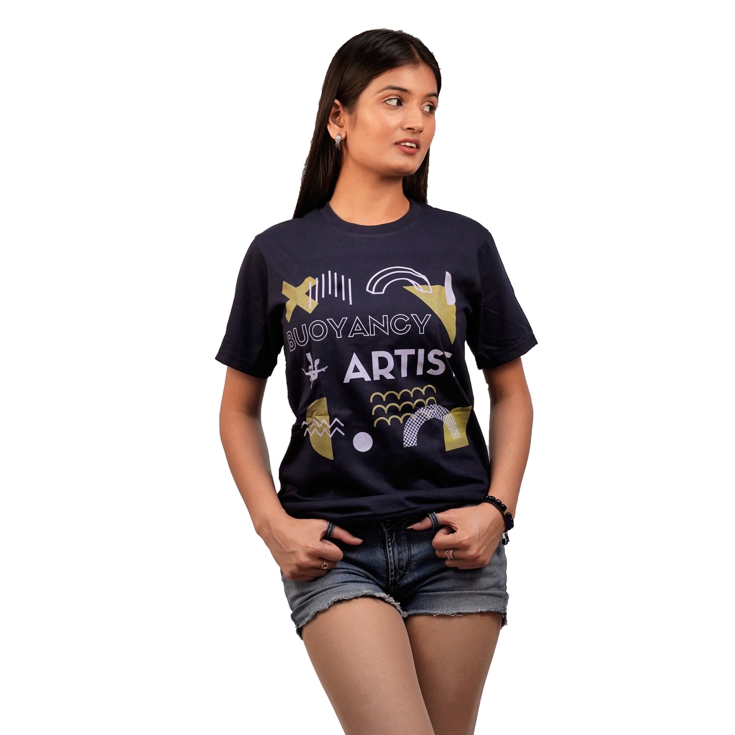 Buoyancy Artist T-shirt In Navy Blue Color For Women