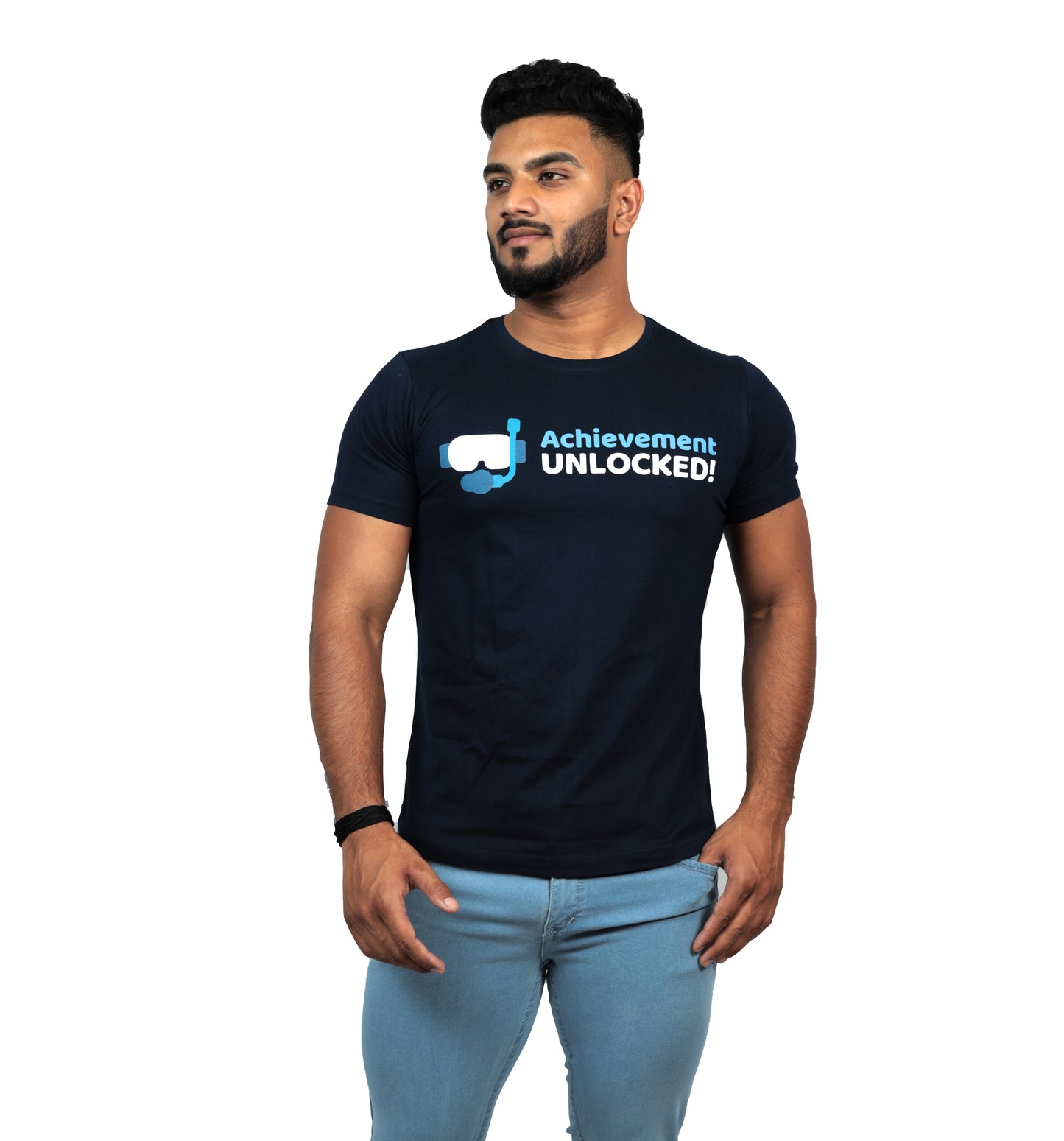 Achievement Unlocked T-Shirt In Navy Blue Color For Men