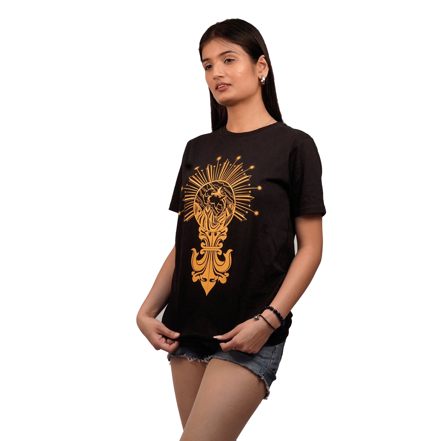 Ancient Hammerhead Shark T-Shirt In Black Color For Women