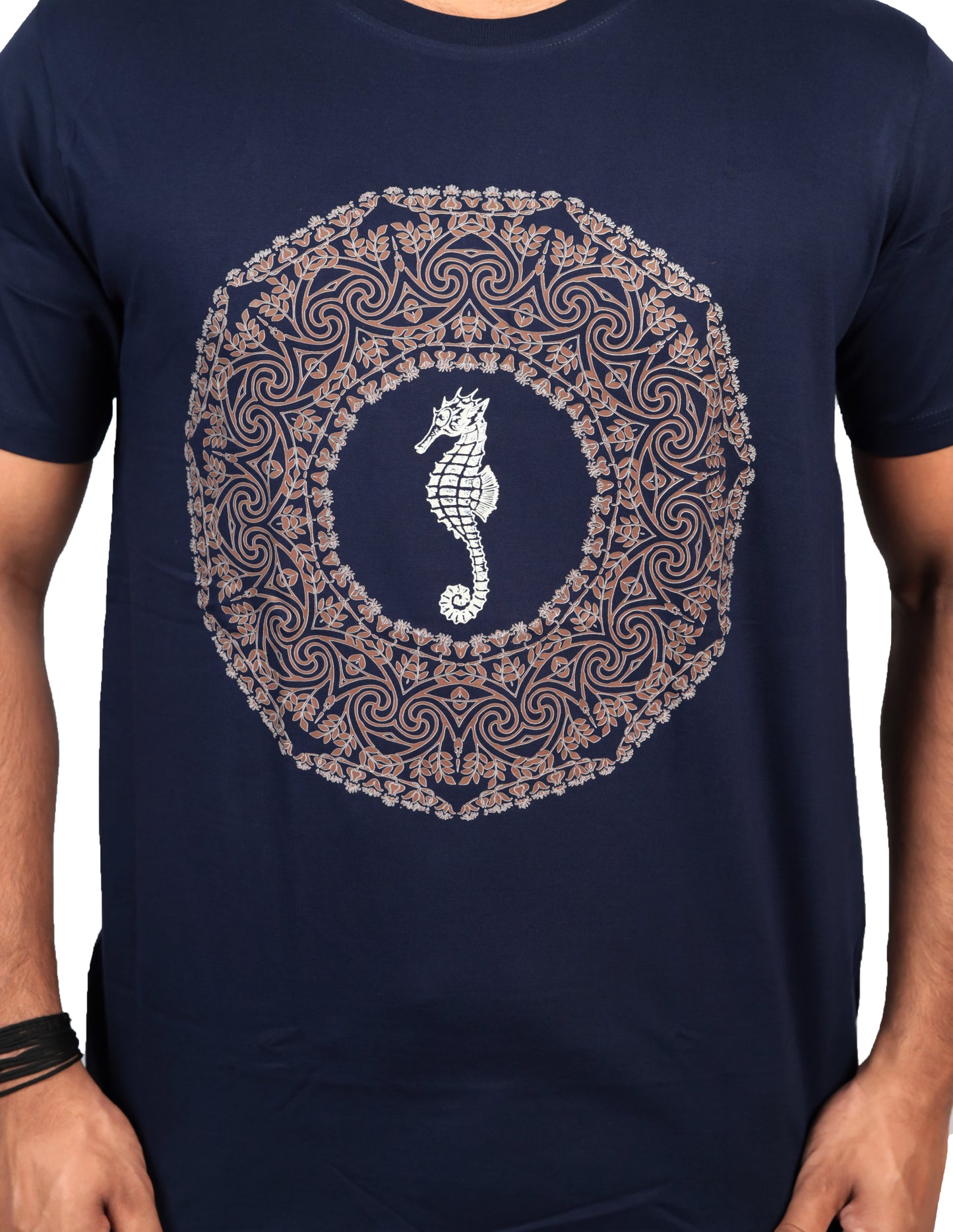 Nirvana Sea Horse T-shirt Navy In Blue Color For Men