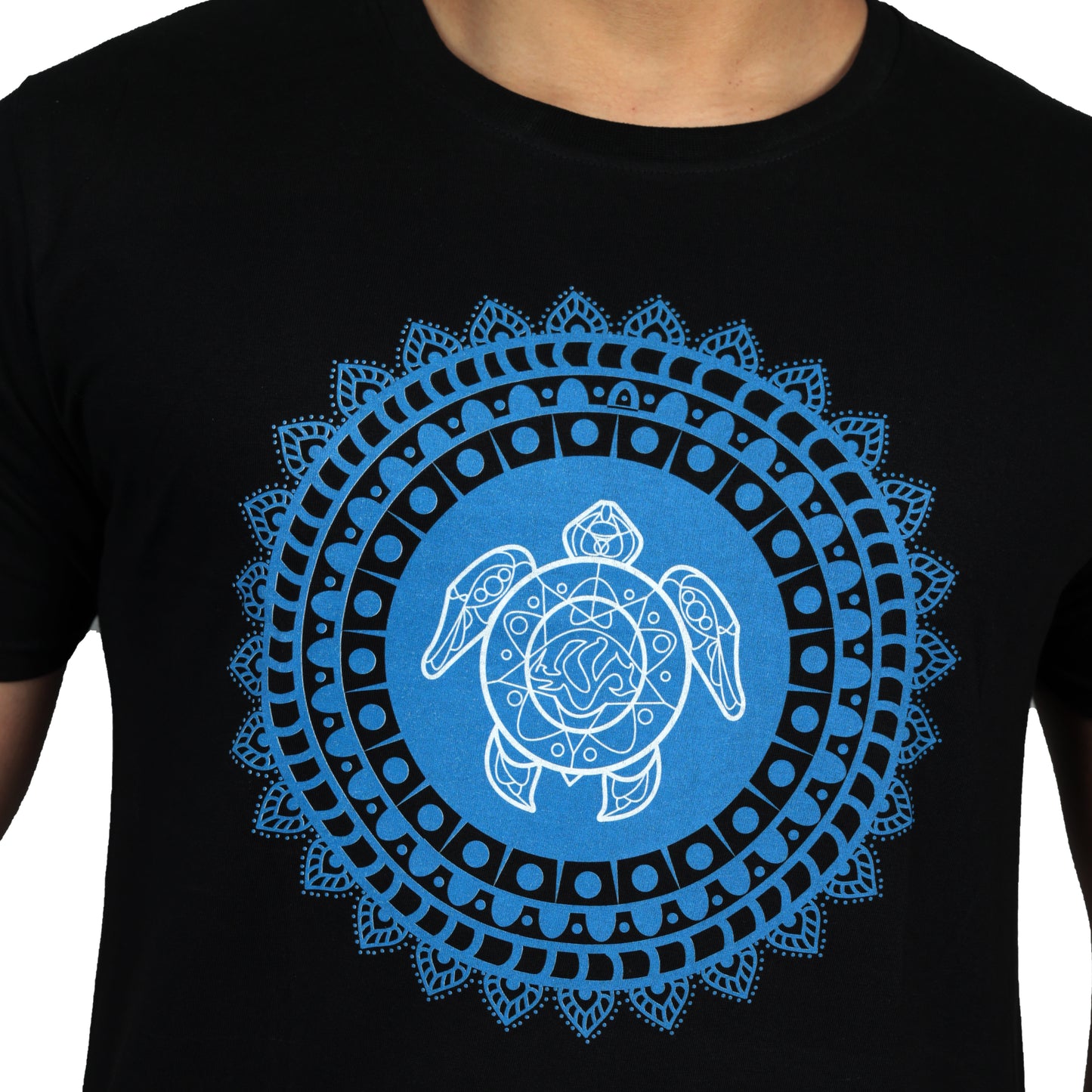 Nirvana Blue Turtle Printed T-shirt In Black Color For Men