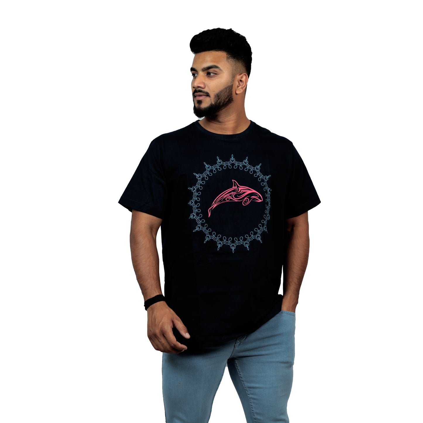 Nirvana Orca Printed T-shirt Navy Blue Color For Men