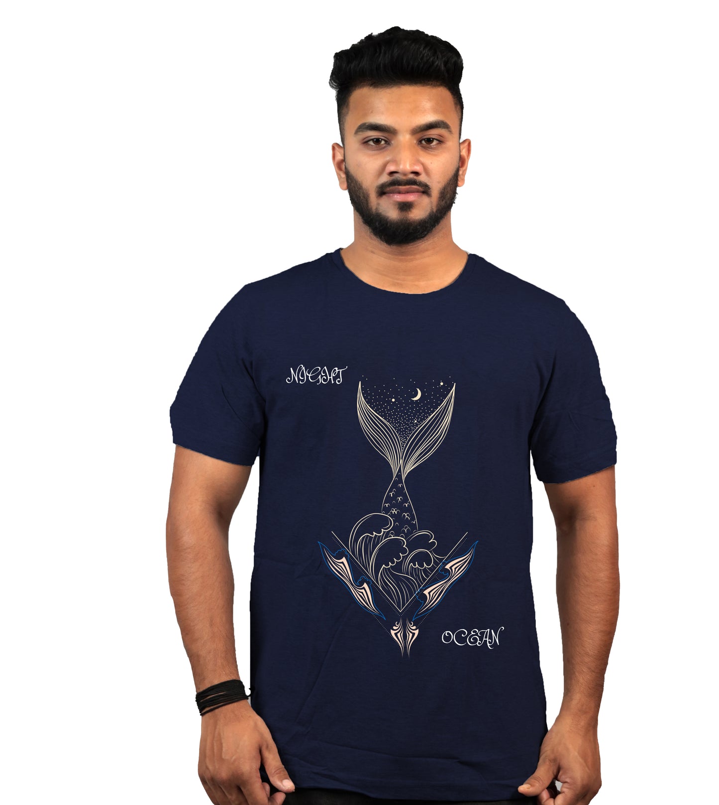 Nirvana Night Mermaid T-shirt In Navy Blue Color For Men