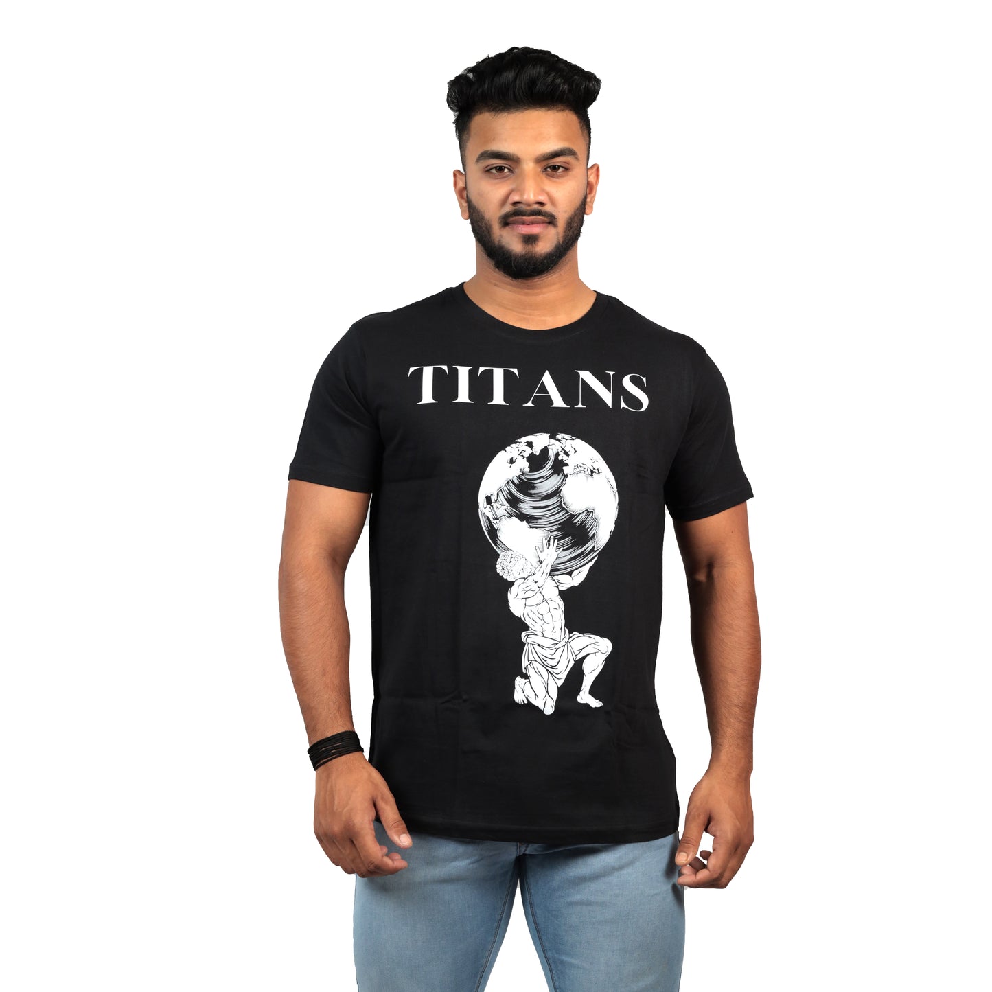 Titan Printed T-shirt In Black Color For Men