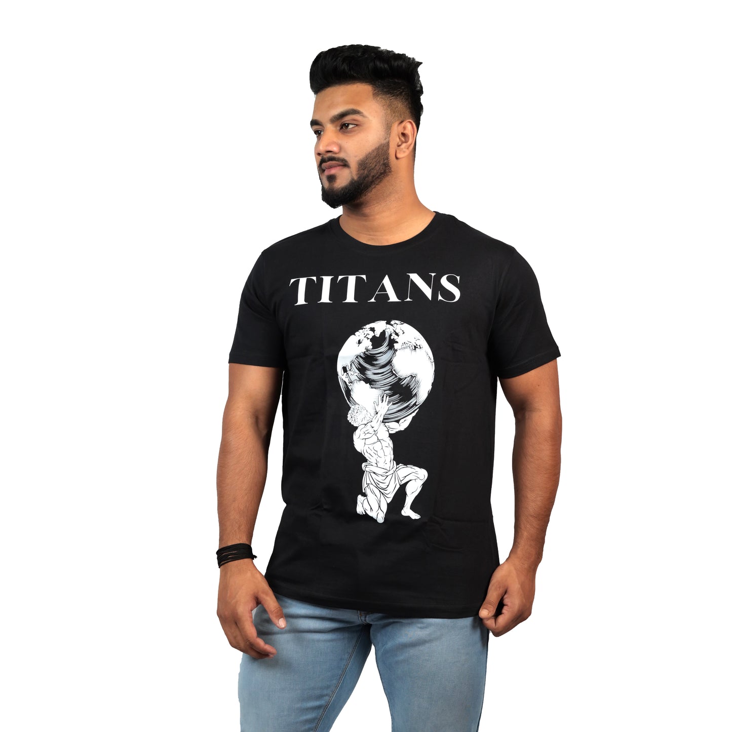 Titan Printed T-shirt In Black Color For Men