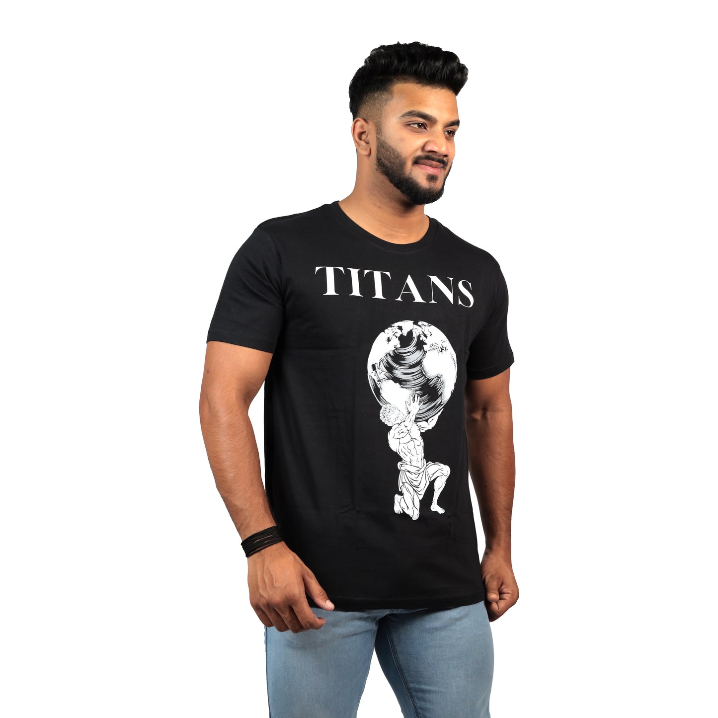 Titan Printed T-shirt In Black Color For Men