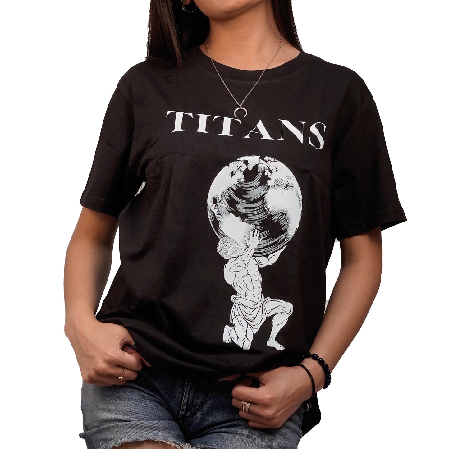 Titan Printed T-shirt In Black Color For Women