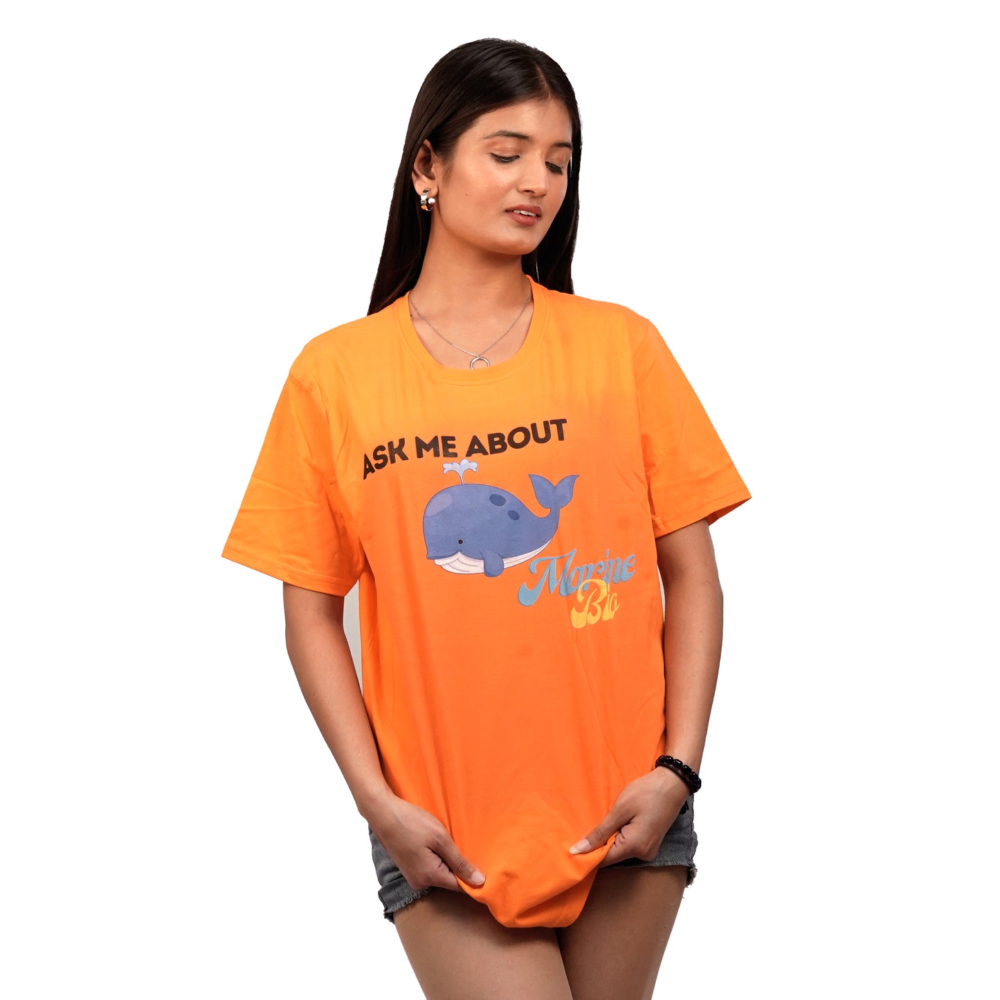 Ask me About Marine Bio T-Shirt In Orange Color For Women