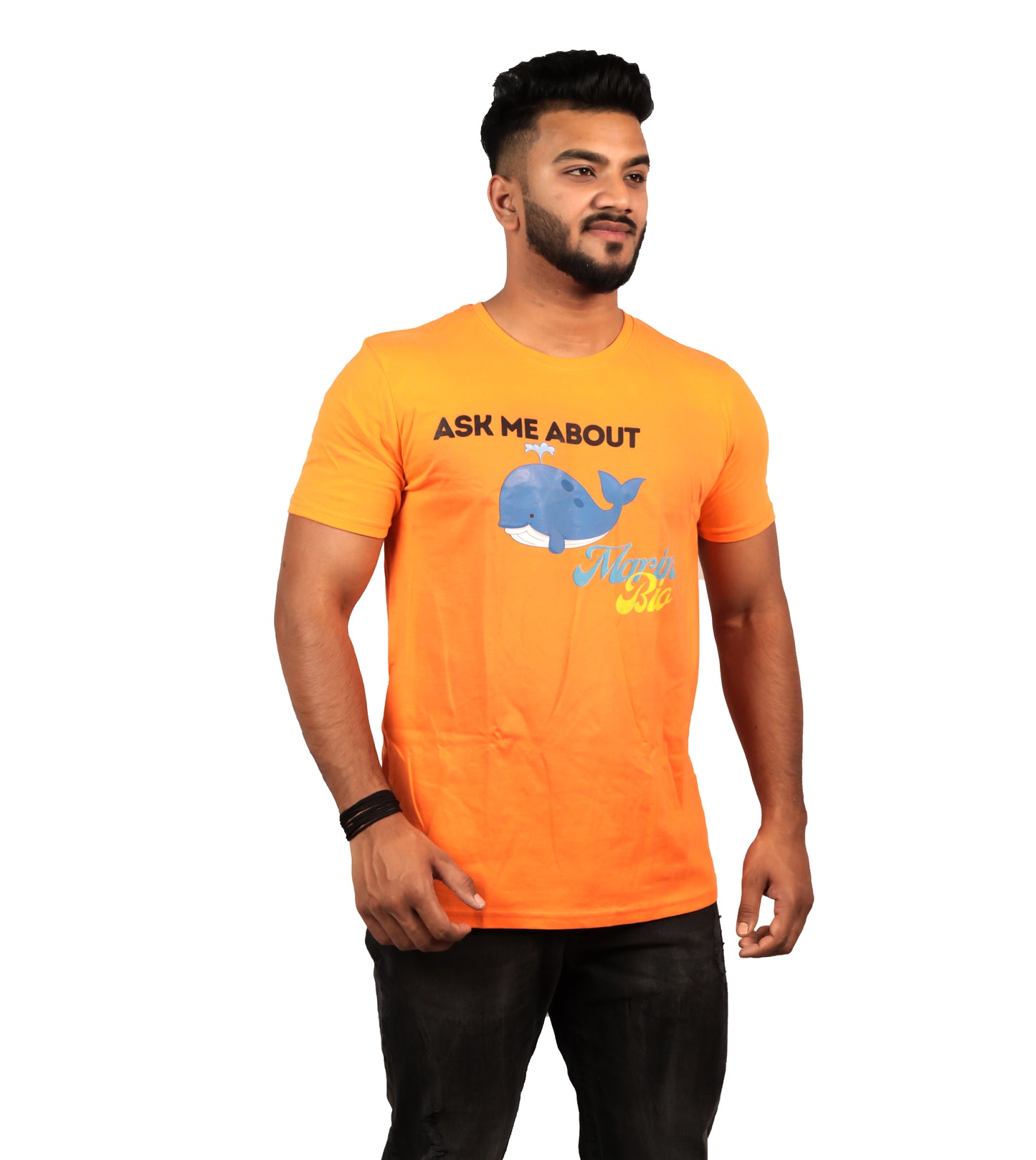 Ask me About Marine Bio T-Shirt In Orange Color For Men