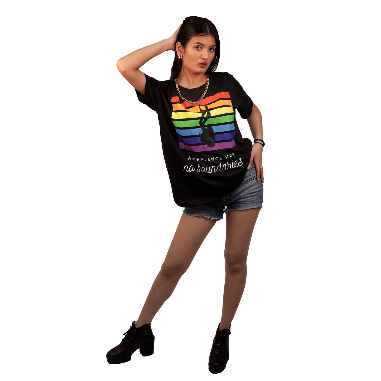 Pride Diver T-shirt In Black Color For Women