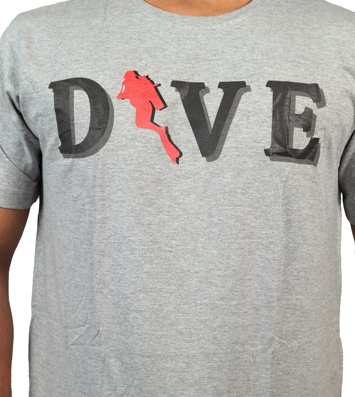 Dive Printed T-Shirt In Grey Color For Men