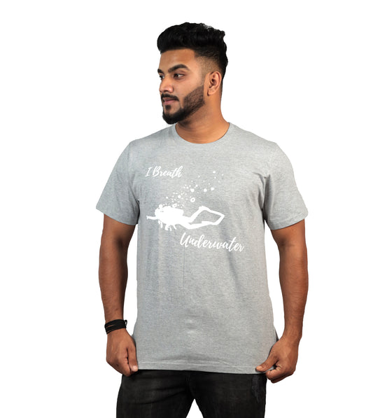 I Breathe Underwater T-Shirt In Grey Color For Men