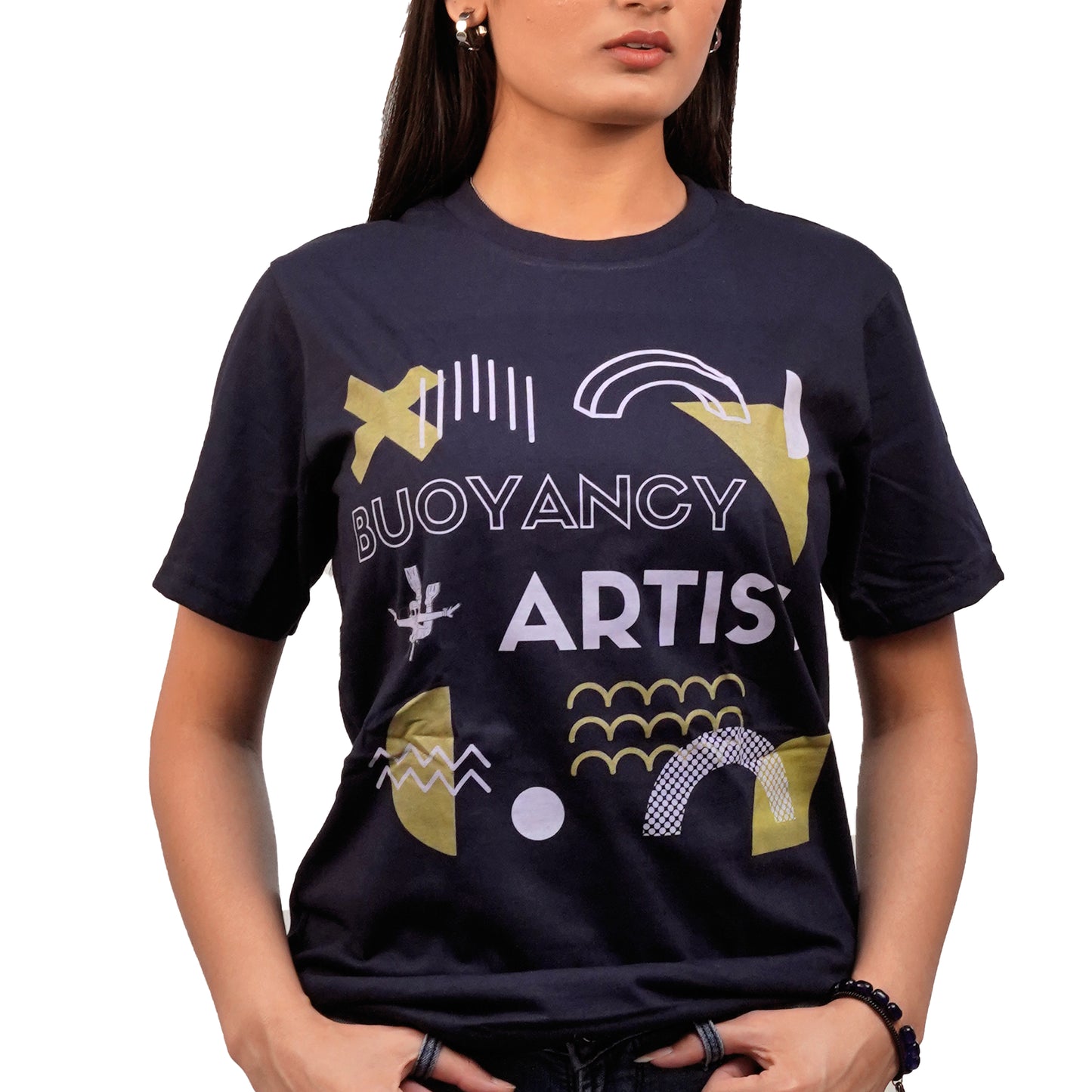 Buoyancy Artist T-shirt In Navy Blue Color For Women