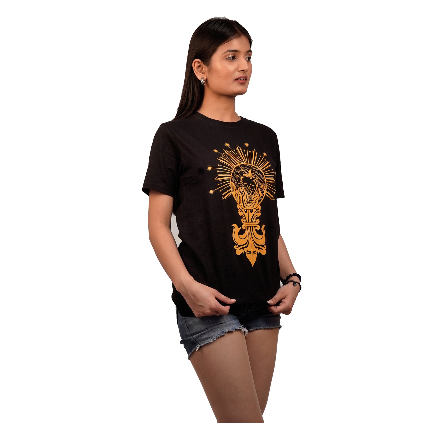 Ancient Hammerhead Shark T-Shirt In Black Color For Women