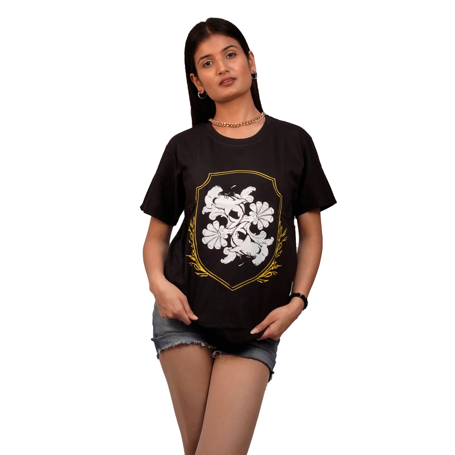 Shield Hammerhead T-Shirt In Black Color For Women