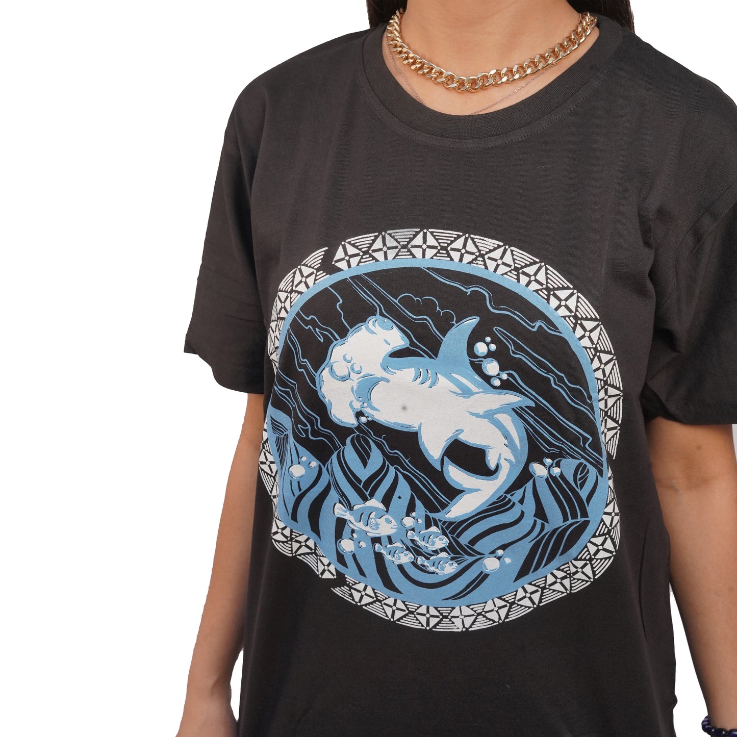 Glorious Shark Hammerhead T-Shirts In Black Color For Women